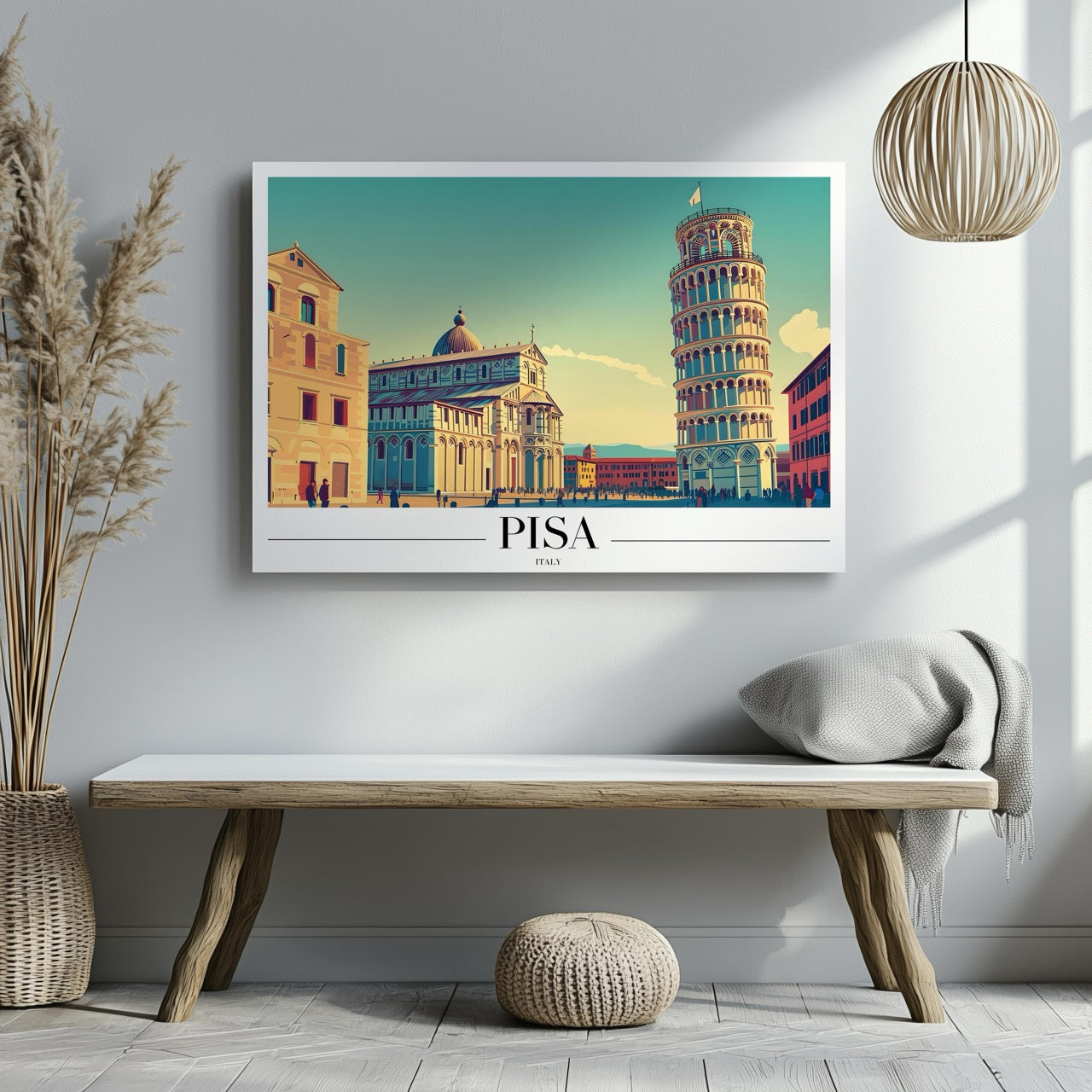 Timeless Pisa Italy City World Travel - Framed Canvas Wall Art Print | House Prints