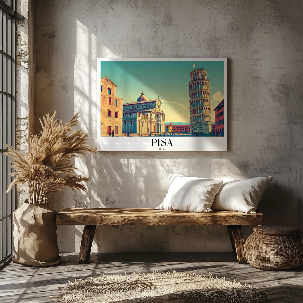 Timeless Pisa Italy City World Travel - Framed Canvas Wall Art Print | House Prints