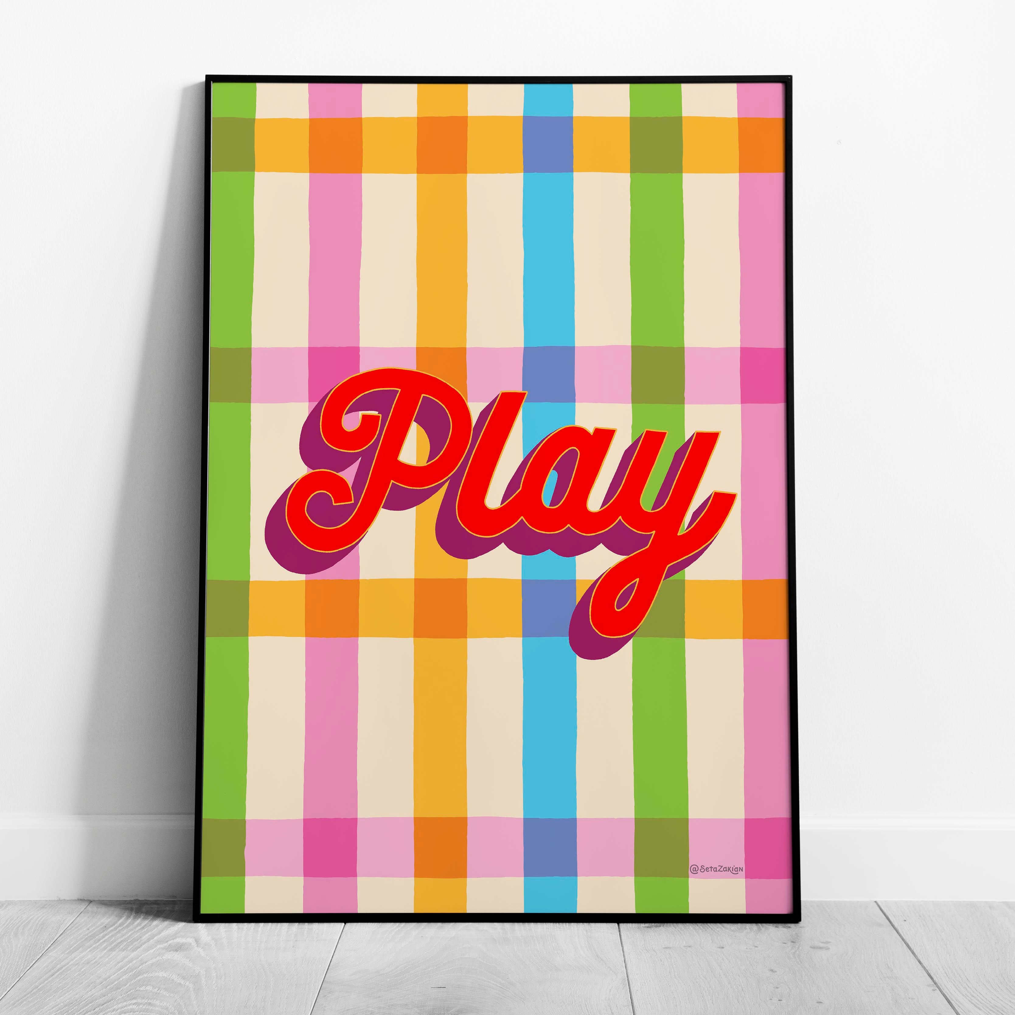 Play Stripe Hype 4 - Seta Zakian - Rolled Poster Wall Art Print | House Prints