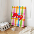 Play Stripe Hype 4 - Seta Zakian - Framed Canvas Wall Art Print | House Prints