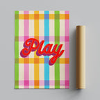 Play Stripe Hype 4 - Seta Zakian - Rolled Poster Wall Art Print | House Prints