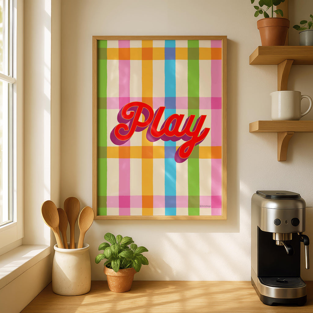 Play Stripe Hype 4 - Seta Zakian - Rolled Poster Wall Art Print | House Prints