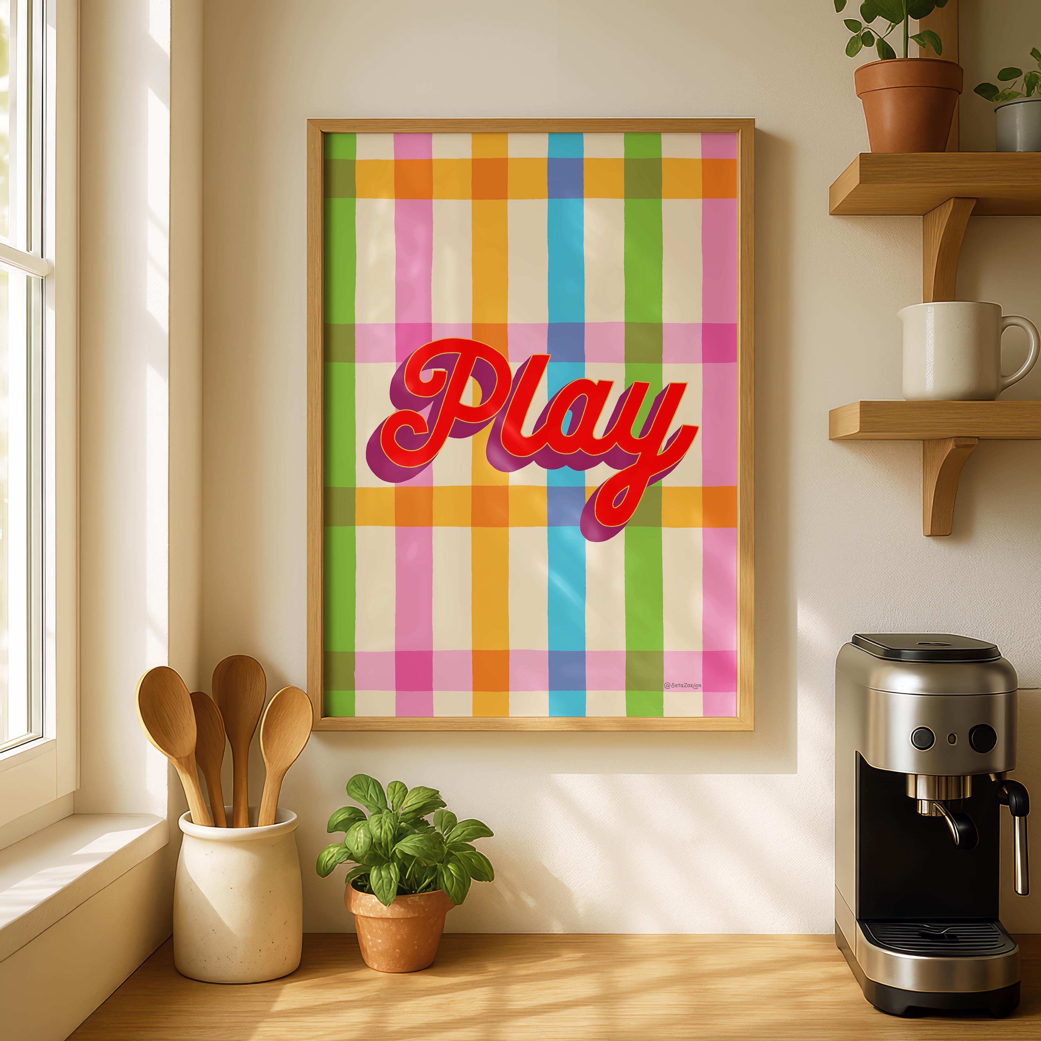 Play Stripe Hype 4 - Seta Zakian - Rolled Poster Wall Art Print | House Prints