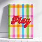 Play Stripe Hype 4 - Seta Zakian - Framed Canvas Wall Art Print | House Prints