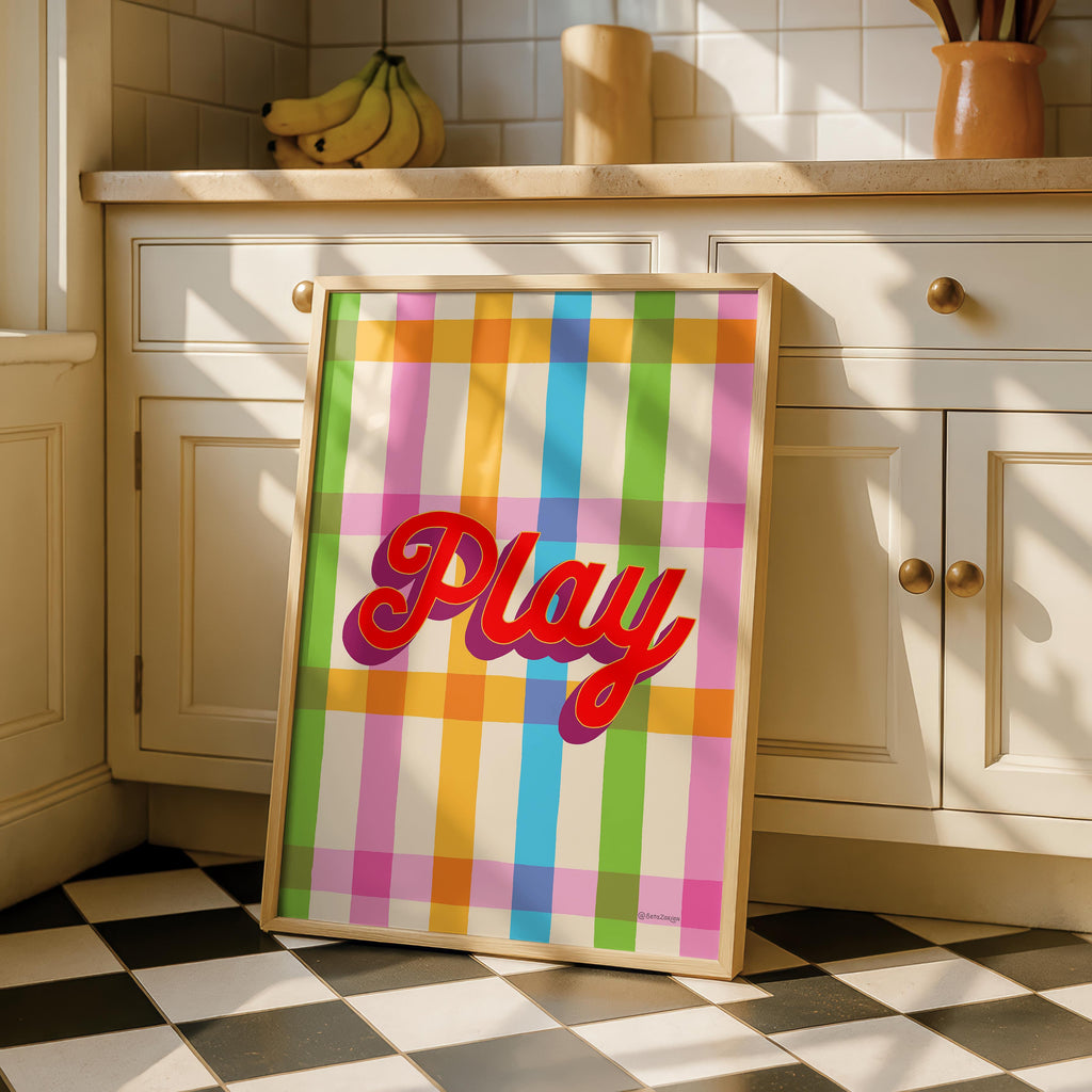 Play Stripe Hype 4 - Seta Zakian - Rolled Poster Wall Art Print | House Prints