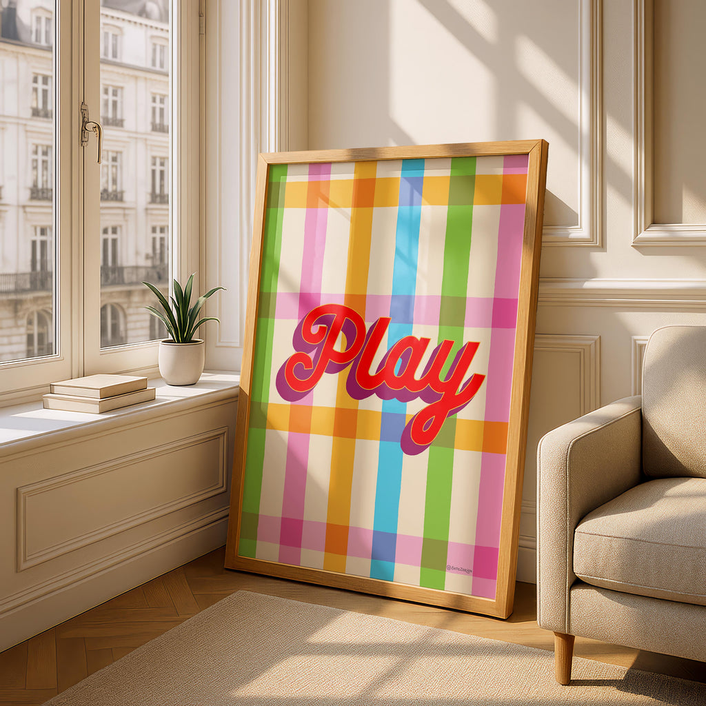 Play Stripe Hype 4 - Seta Zakian - Rolled Poster Wall Art Print | House Prints