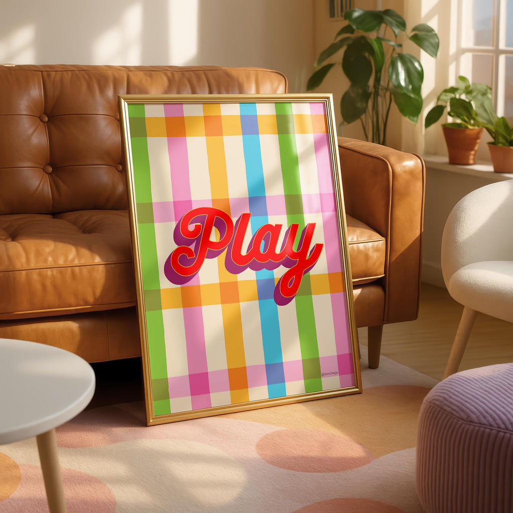 Play Stripe Hype 4 - Seta Zakian - Rolled Poster Wall Art Print | House Prints