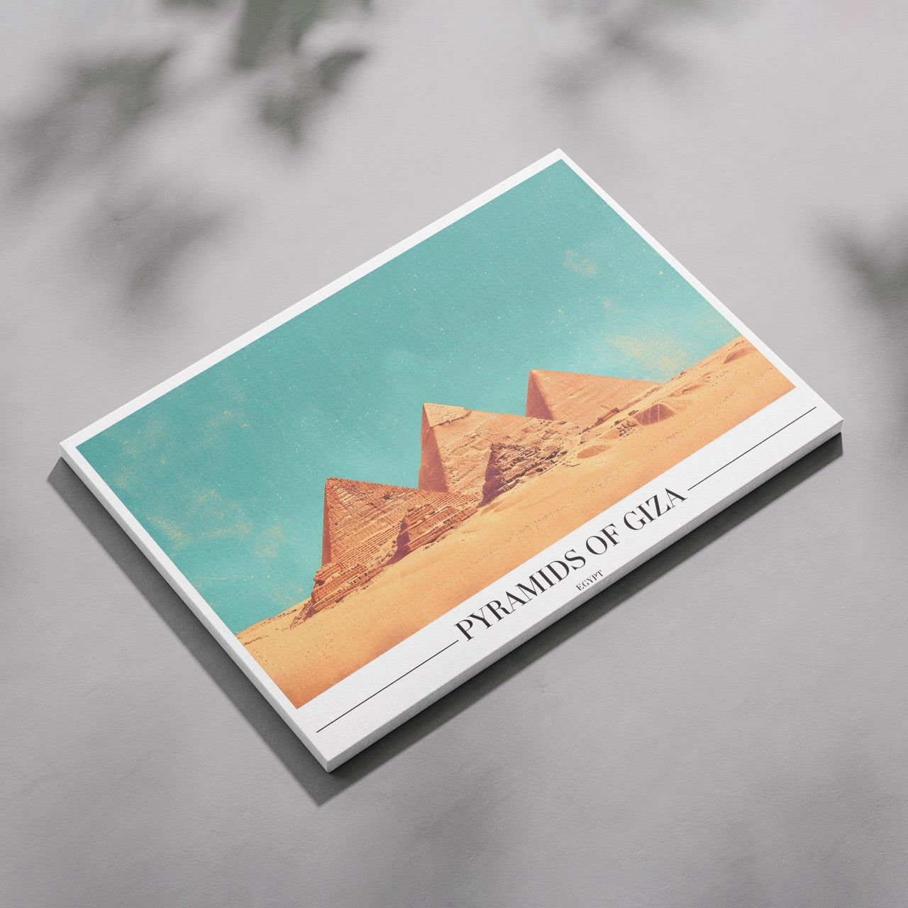 Pyramids of Giza Egypt World City Travel - Framed Canvas Wall Art Print - House Prints