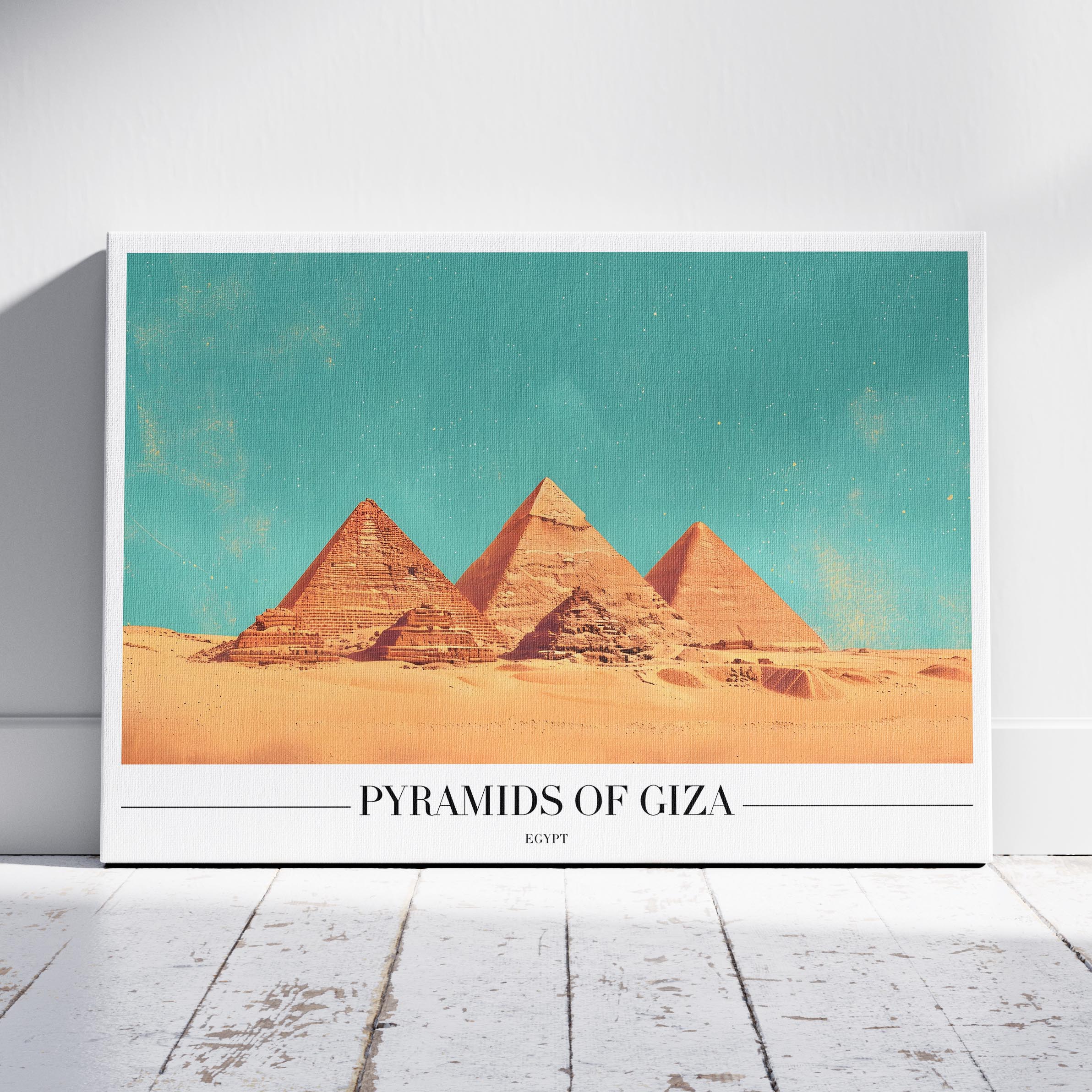 Pyramids of Giza Egypt World City Travel - Framed Canvas Wall Art Print | House Prints