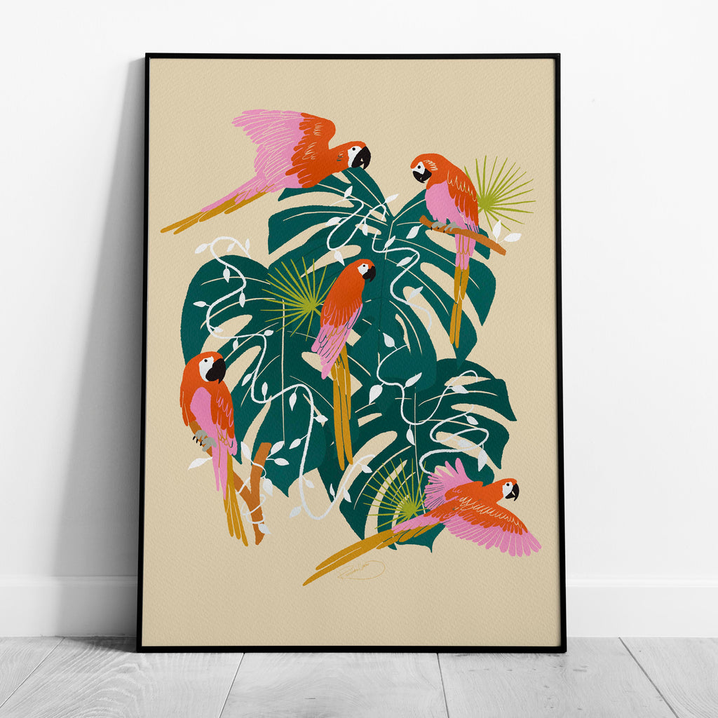 Parrot Paradise - Rosalinde Clara - Rolled Poster Wall Art Print | House Prints