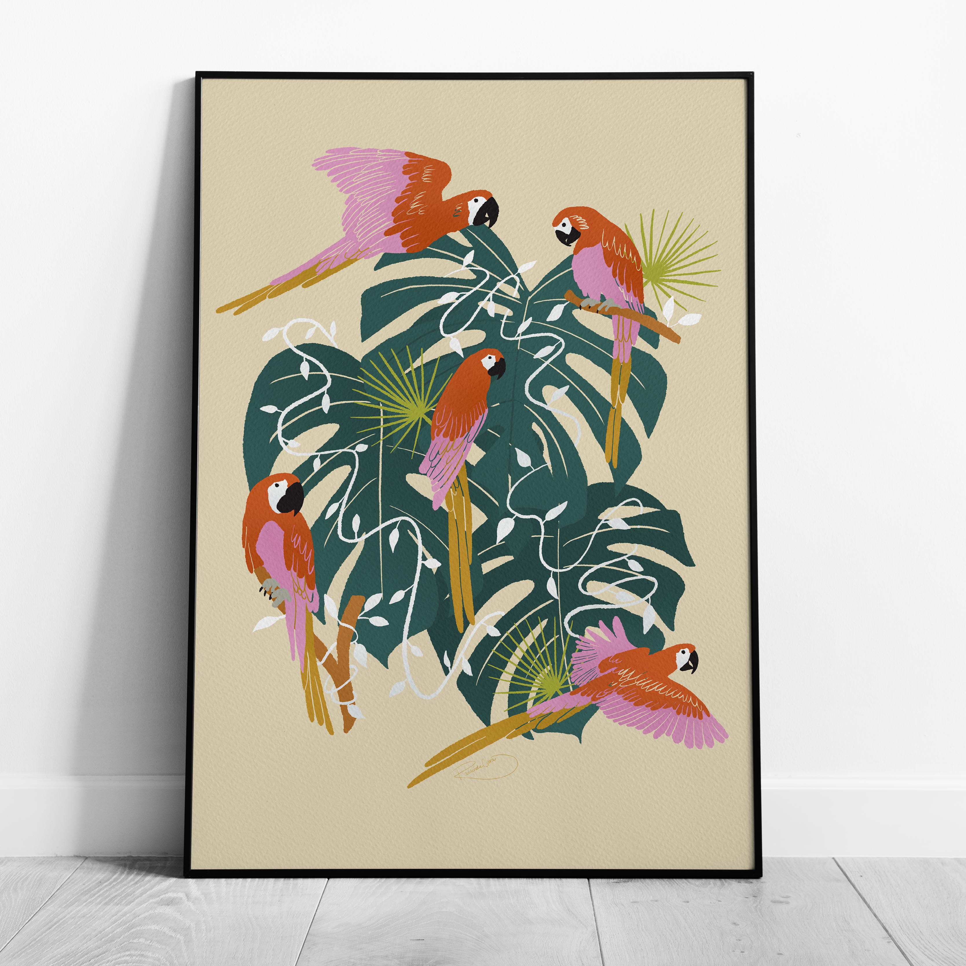 Parrot Paradise - Rosalinde Clara - Rolled Poster Wall Art Print | House Prints
