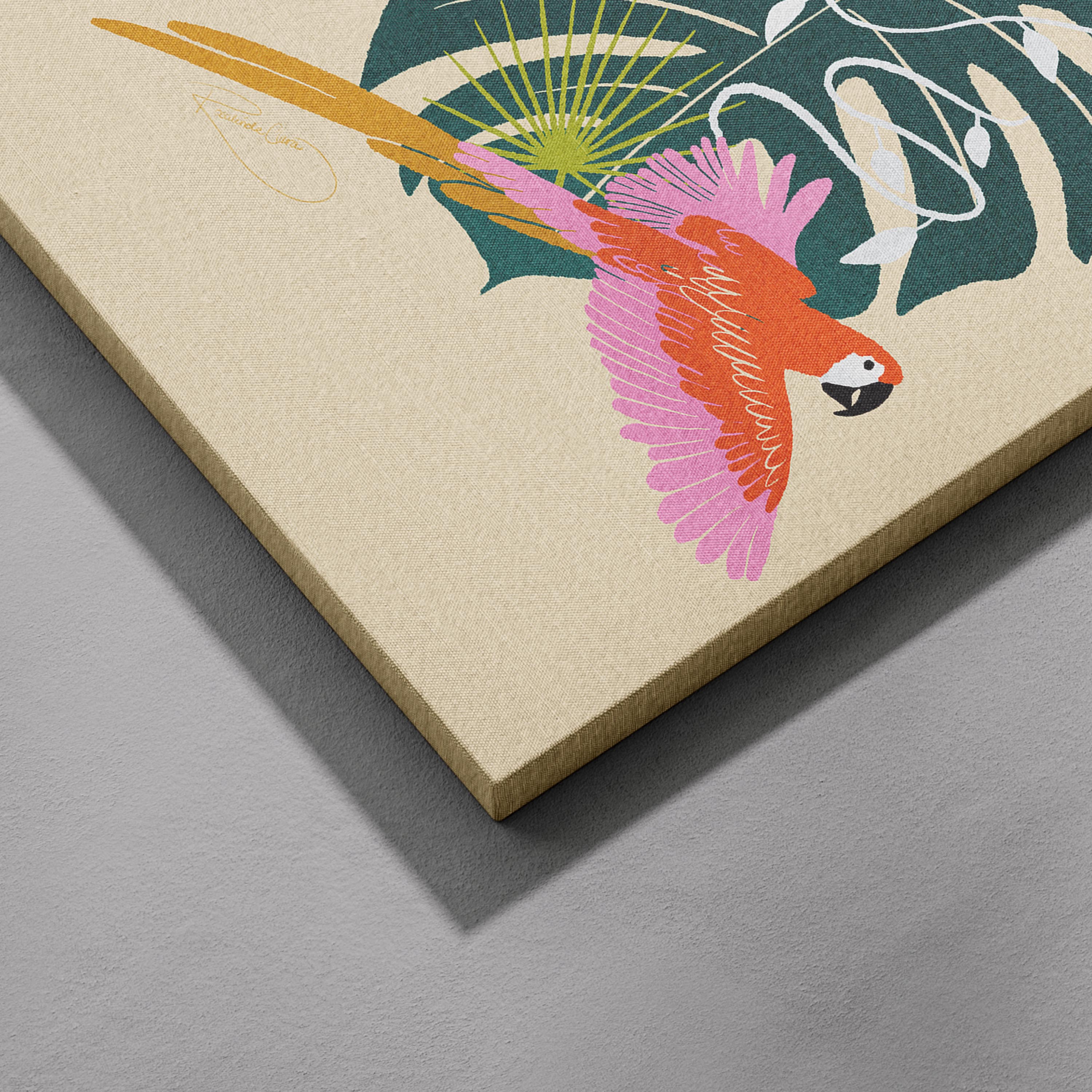 Parrot Paradise - Rosalinde Clara - Framed Canvas Wall Art Print | House Prints