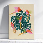 Parrot Paradise - Rosalinde Clara - Framed Canvas Wall Art Print | House Prints