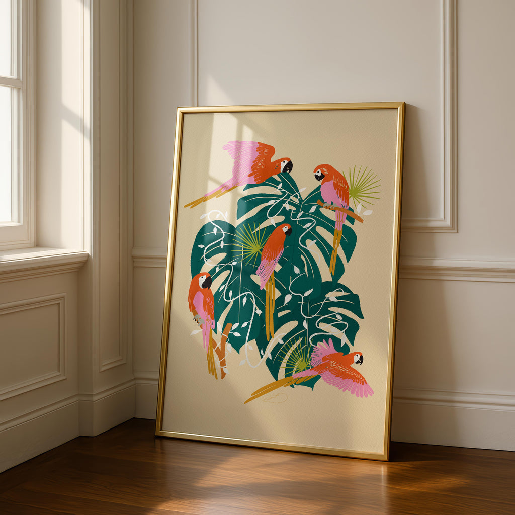 Parrot Paradise - Rosalinde Clara - Rolled Poster Wall Art Print | House Prints