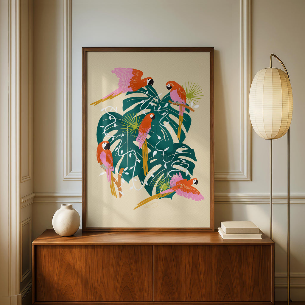 Parrot Paradise - Rosalinde Clara - Rolled Poster Wall Art Print | House Prints
