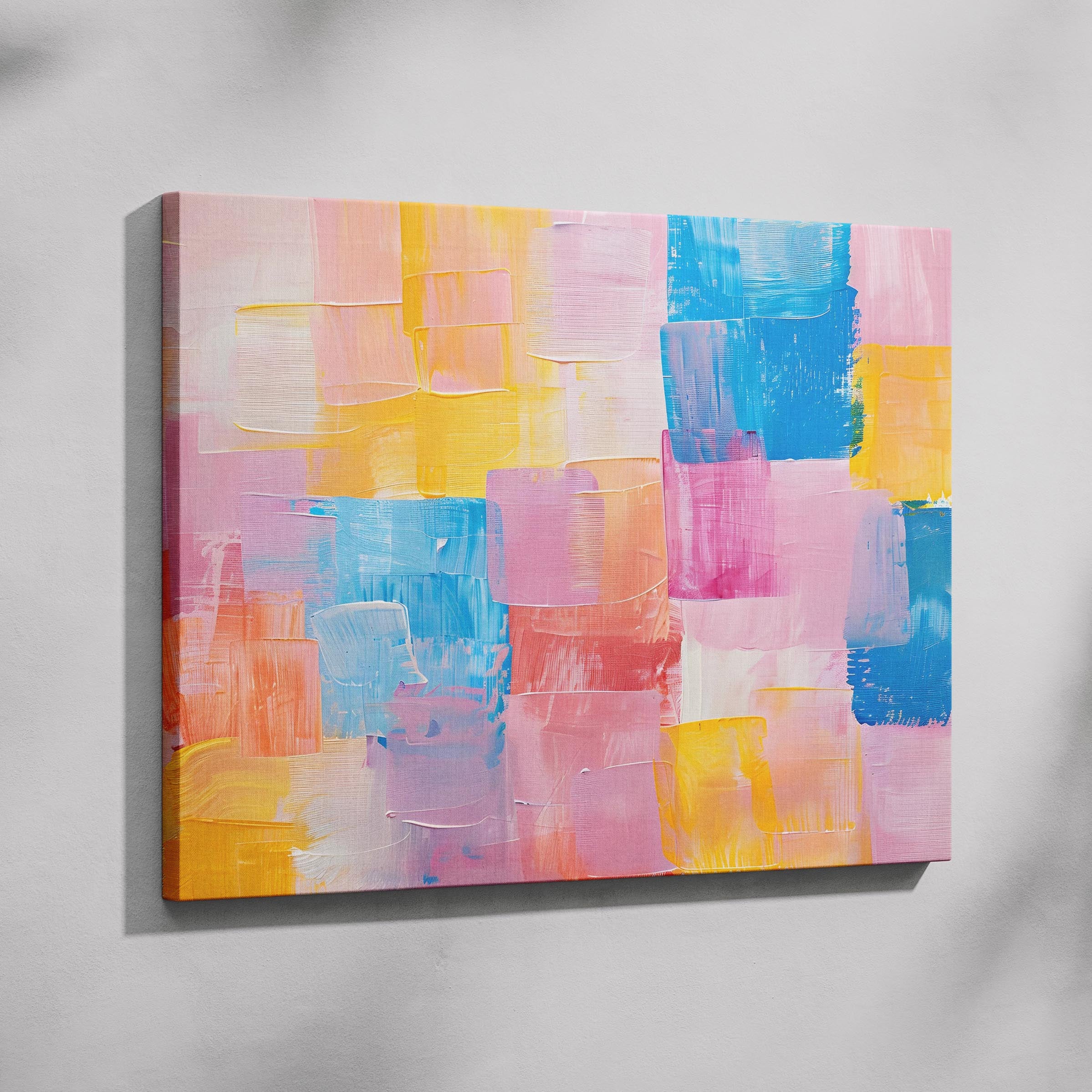 Pastel Harmony of Abstract Brushstrokes - Framed Canvas Wall Art Print | House Prints