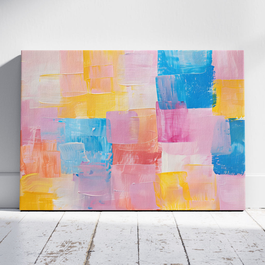 Pastel Harmony of Abstract Brushstrokes - Framed Canvas Wall Art Print | House Prints
