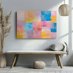 Pastel Harmony of Abstract Brushstrokes - Framed Canvas Wall Art Print | House Prints