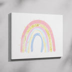 Pastel Nursery Rainbow Starry Dreams - Framed Canvas Wall Art Print | House Prints