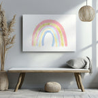 Pastel Nursery Rainbow Starry Dreams - Framed Canvas Wall Art Print | House Prints
