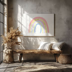 Pastel Nursery Rainbow Starry Dreams - Framed Canvas Wall Art Print | House Prints