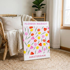 Pastel Pink Tulip Flower Market Amsterdam - Framed Canvas Wall Art Print