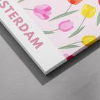 Pastel Pink Tulip Flower Market Amsterdam - Framed Canvas Wall Art Print