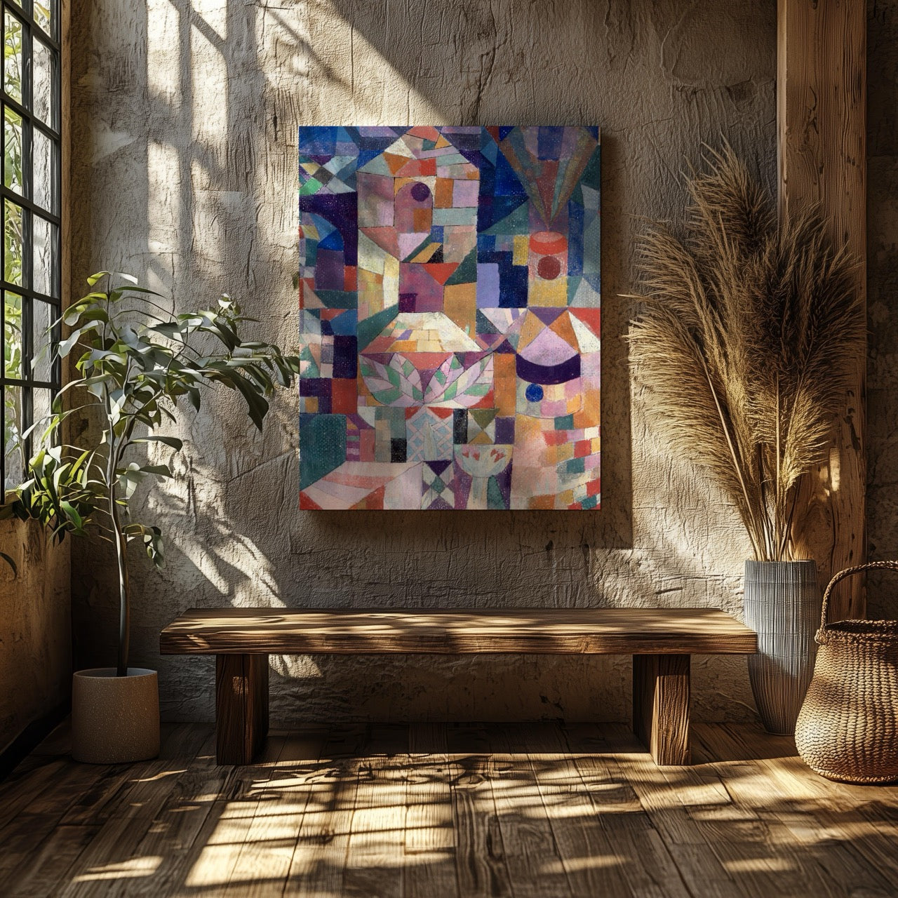 Burggarten - Paul Klee - Framed Canvas Wall Art Print - House Prints