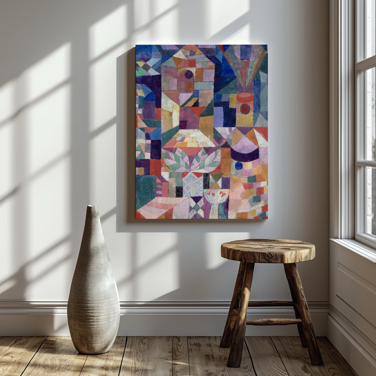 Burggarten - Paul Klee - Framed Canvas Wall Art Print - House Prints