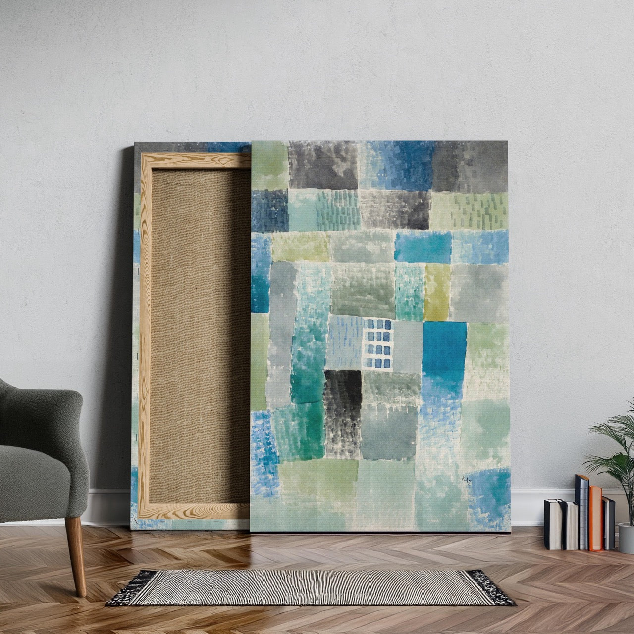 First House in a Settlement - Paul Klee - Framed Canvas Wall Art Print - House Prints