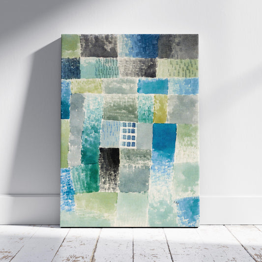 First House in a Settlement - Paul Klee - Framed Canvas Wall Art Print - House Prints