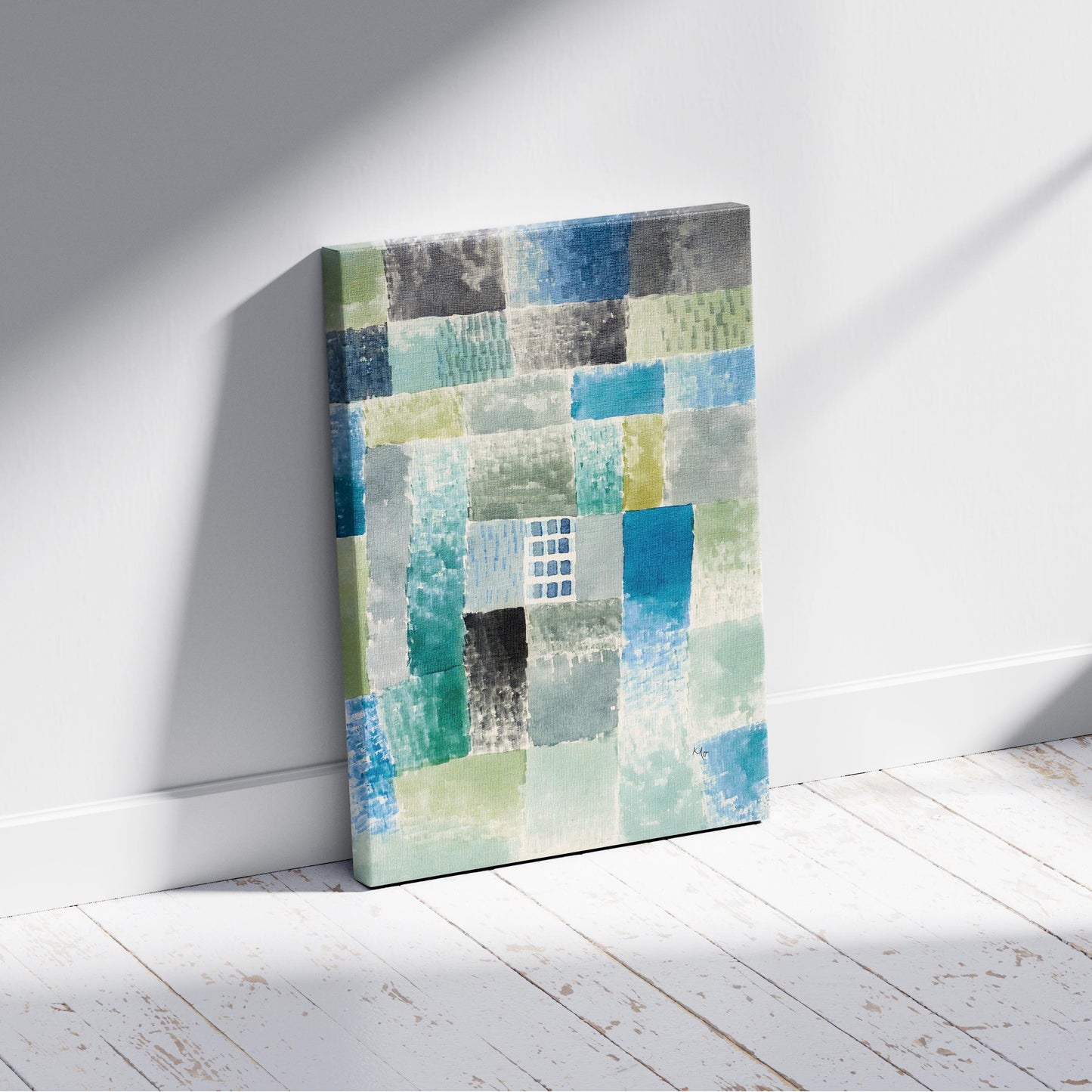 First House in a Settlement - Paul Klee - Framed Canvas Wall Art Print - House Prints