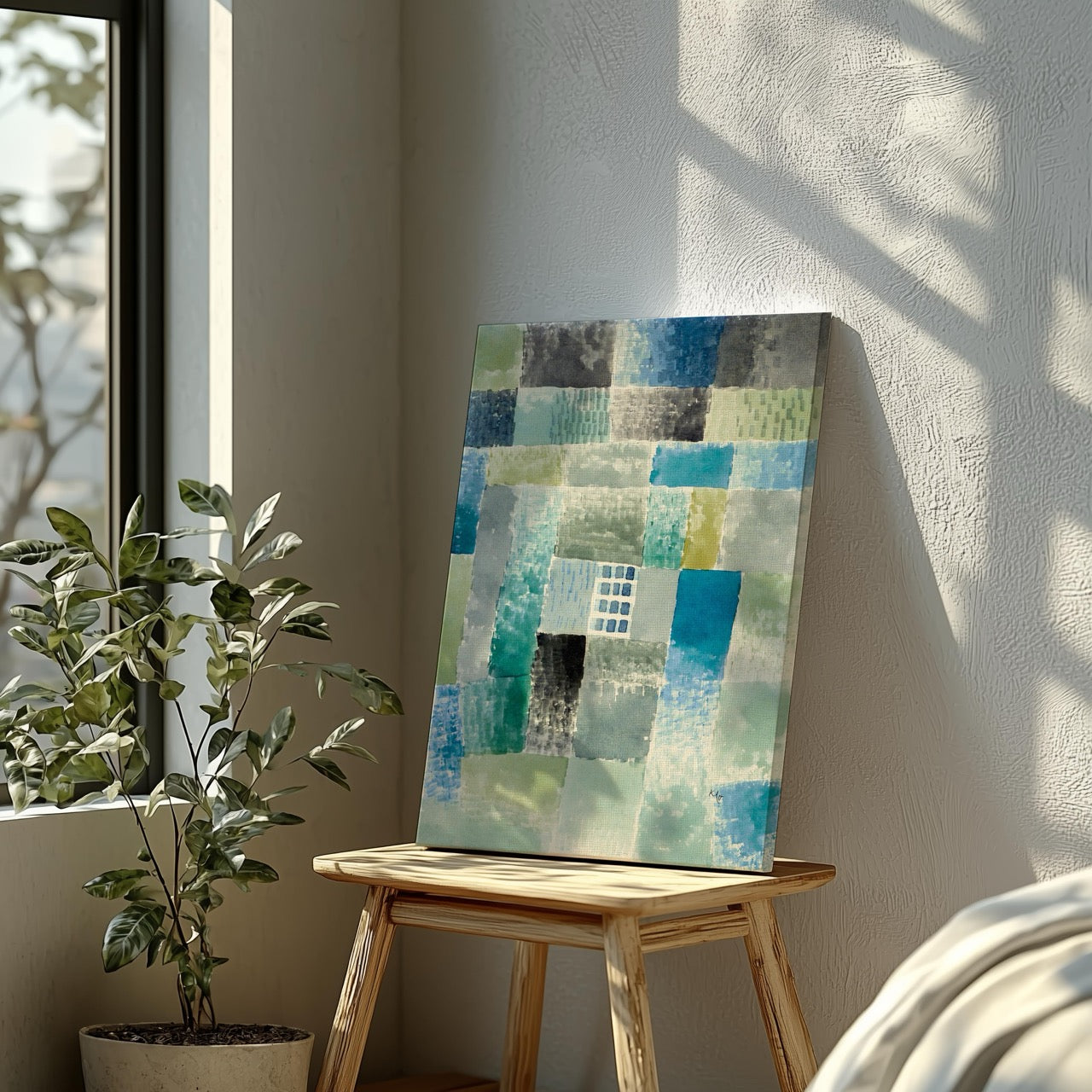 First House in a Settlement - Paul Klee - Framed Canvas Wall Art Print - House Prints