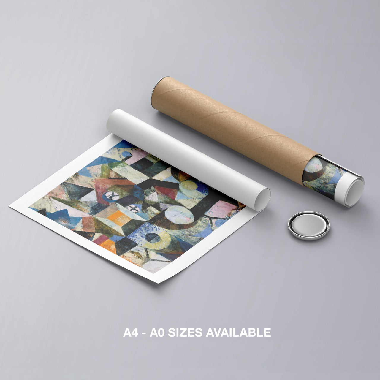 Composition with the Yellow Half-Moon and the Y - Paul Klee - Rolled Poster Wall Art Print | House Prints