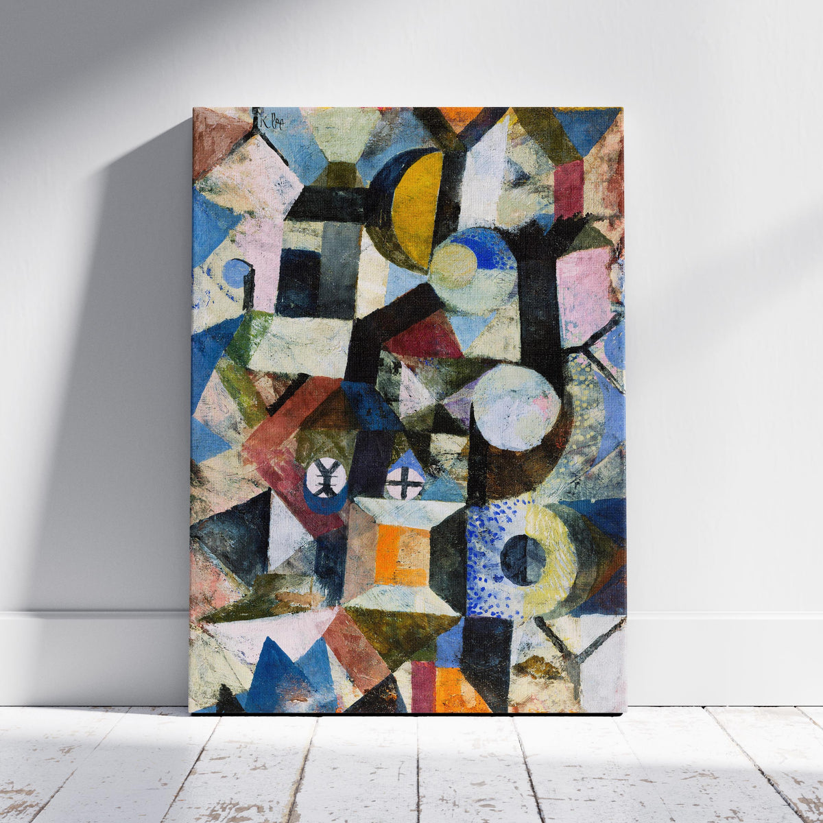 Composition with the Yellow Half-Moon and the Y - Paul Klee - Framed Canvas Wall Art Print | House Prints