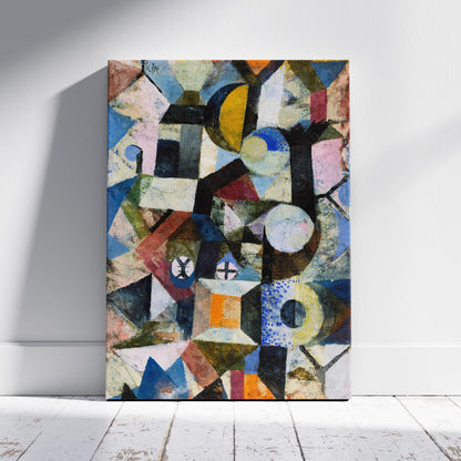 Composition with the Yellow Half-Moon and the Y - Paul Klee - Framed Canvas Wall Art Print - House Prints