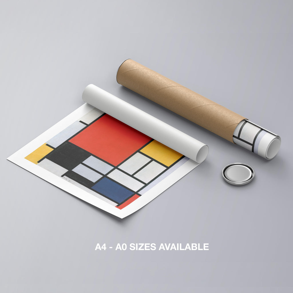 Composition with Red, Yellow, Blue, and Black - Piet Mondrian - Rolled Poster Wall Art Print | House Prints