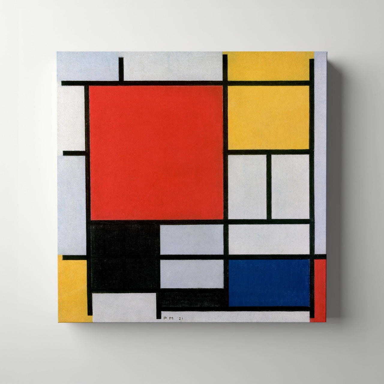 Composition with Red, Yellow, Blue, and Black - Piet Mondrian - Framed Canvas Wall Art Print - House Prints