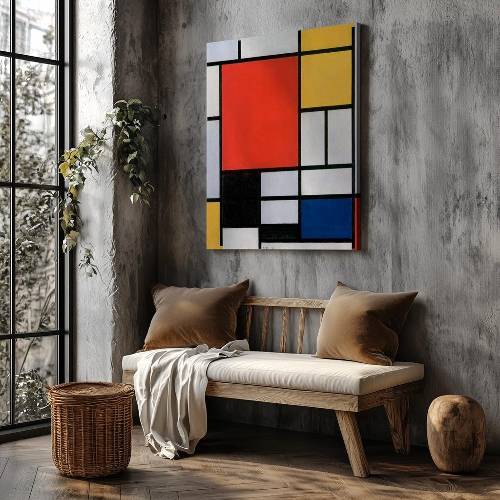 Composition with Red, Yellow, Blue, and Black - Piet Mondrian - Framed Canvas Wall Art Print | House Prints
