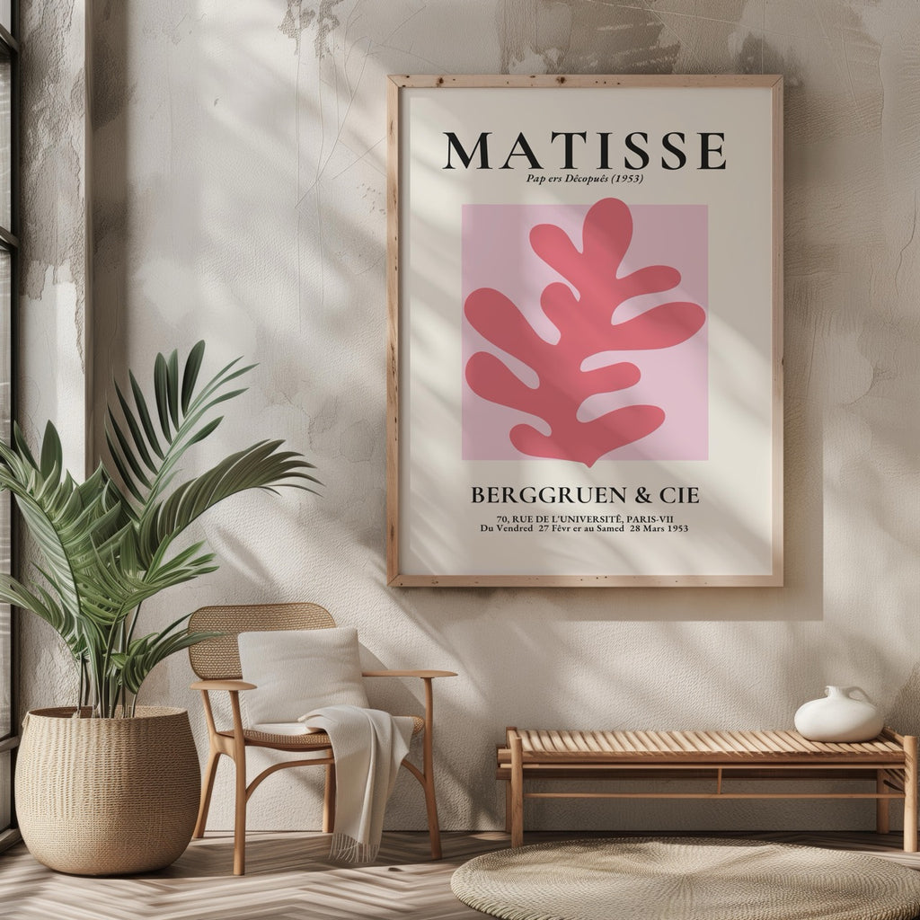 Pink Abstract Floral Papiers Découpés - Henri Matisse - Rolled Poster Wall Art Print | House Prints
