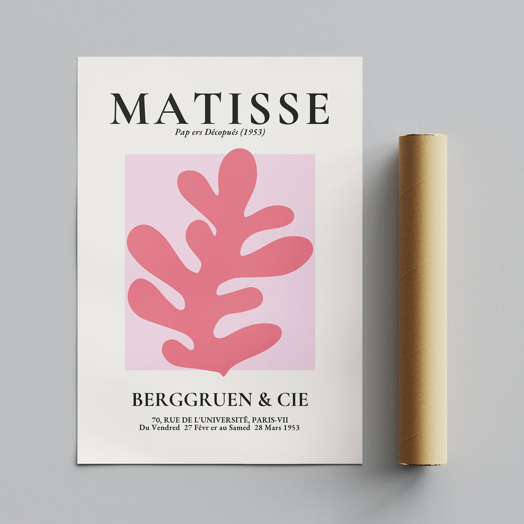 Pink Abstract Floral Papiers Découpés - Henri Matisse - Rolled Poster Wall Art Print | House Prints