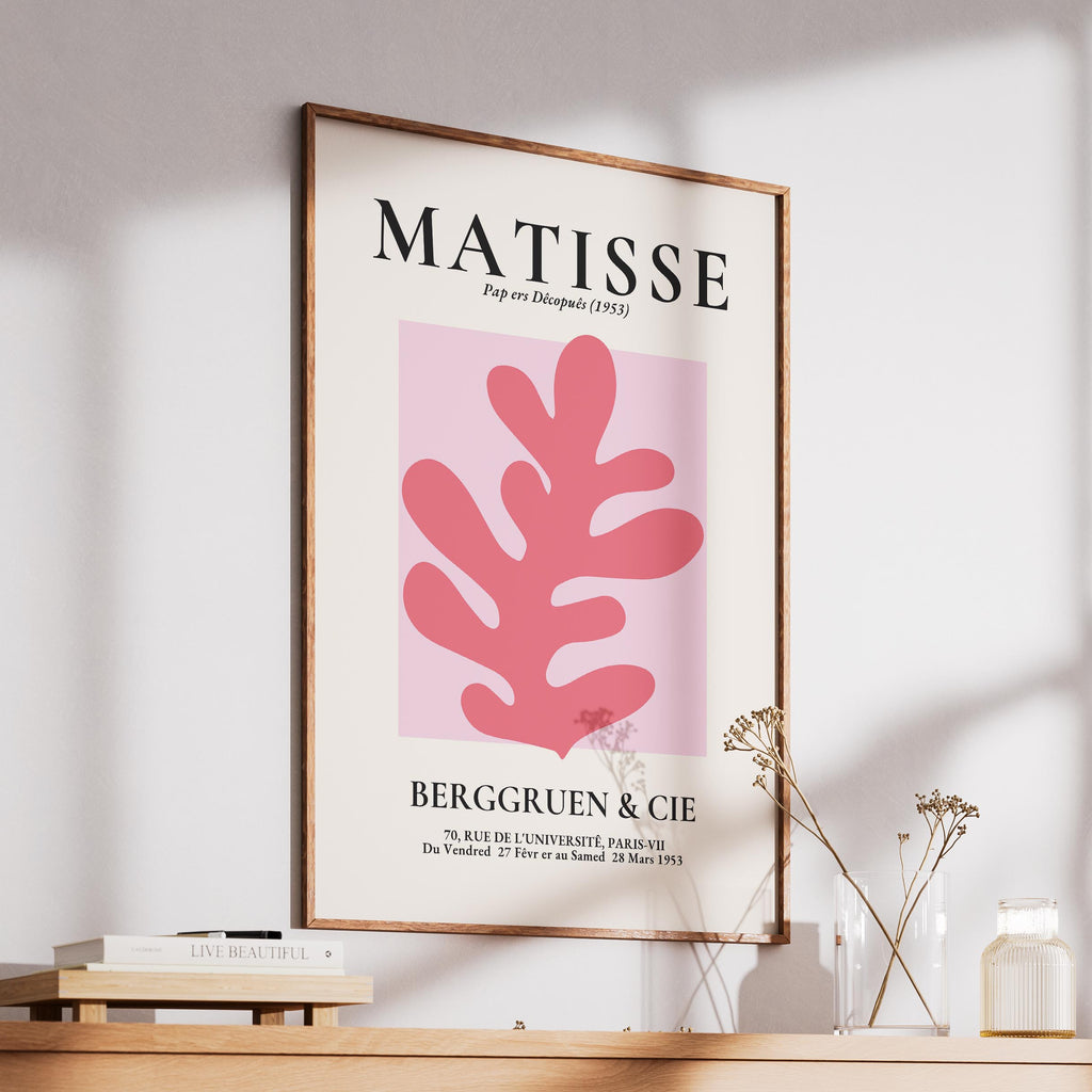 Pink Abstract Floral Papiers Découpés - Henri Matisse - Rolled Poster Wall Art Print | House Prints