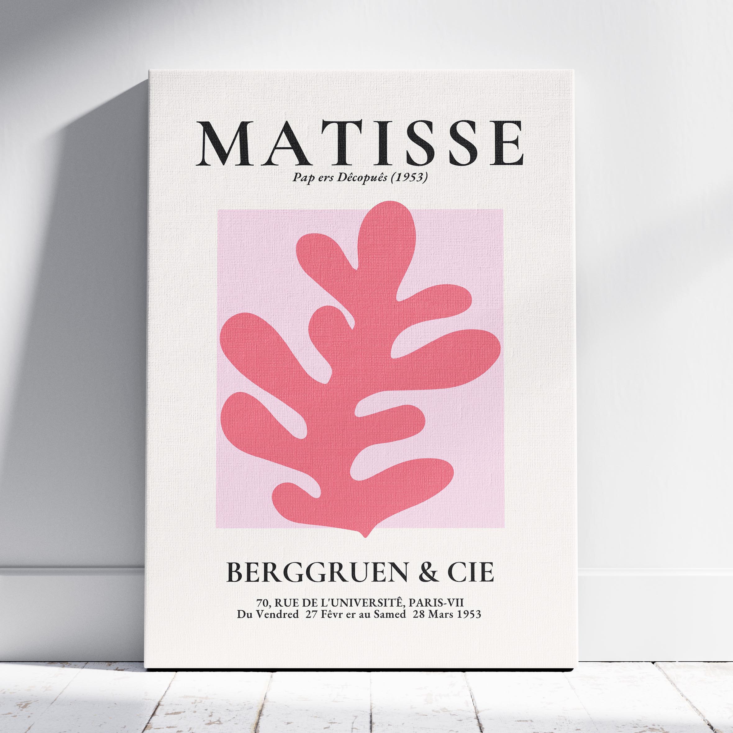 Pink Abstract Floral Papiers Découpés - Henri Matisse - Framed Canvas Wall Art Print