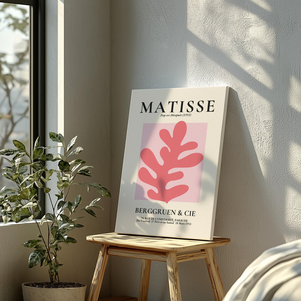 Pink Abstract Floral Papiers Découpés - Henri Matisse - Framed Canvas Wall Art Print | House Prints