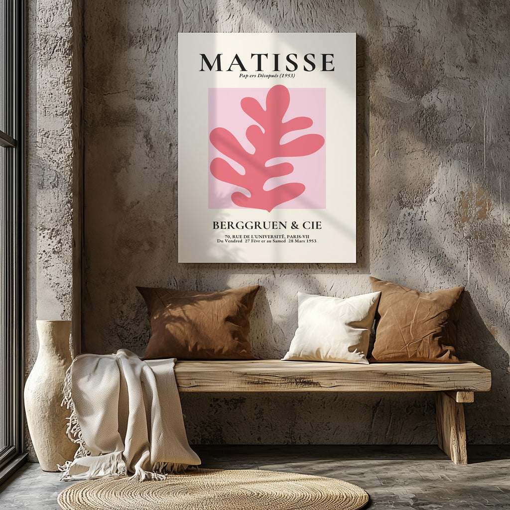 Pink Abstract Floral Papiers Découpés - Henri Matisse - Framed Canvas Wall Art Print | House Prints