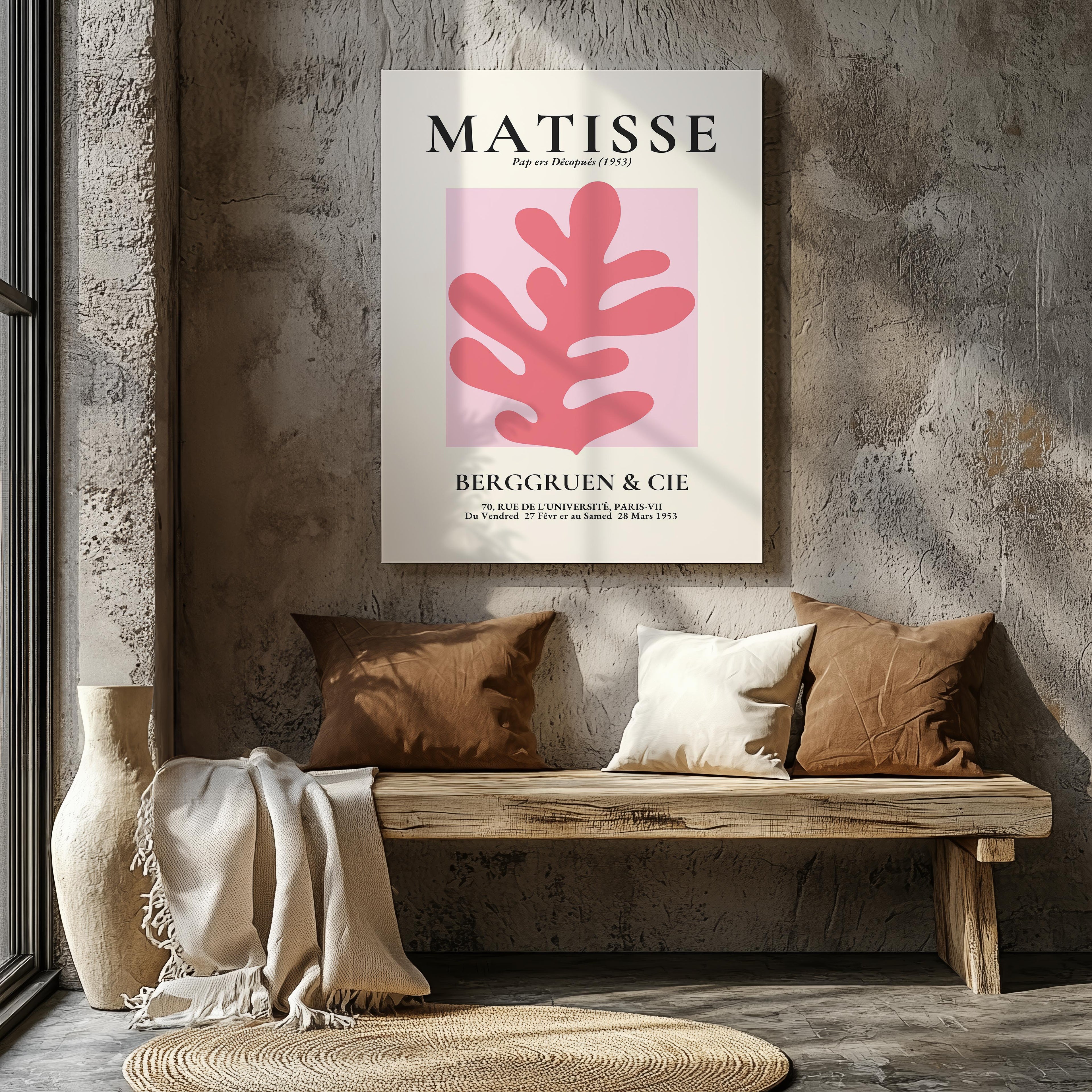 Pink Abstract Floral Papiers Découpés - Henri Matisse - Framed Canvas Wall Art Print | House Prints