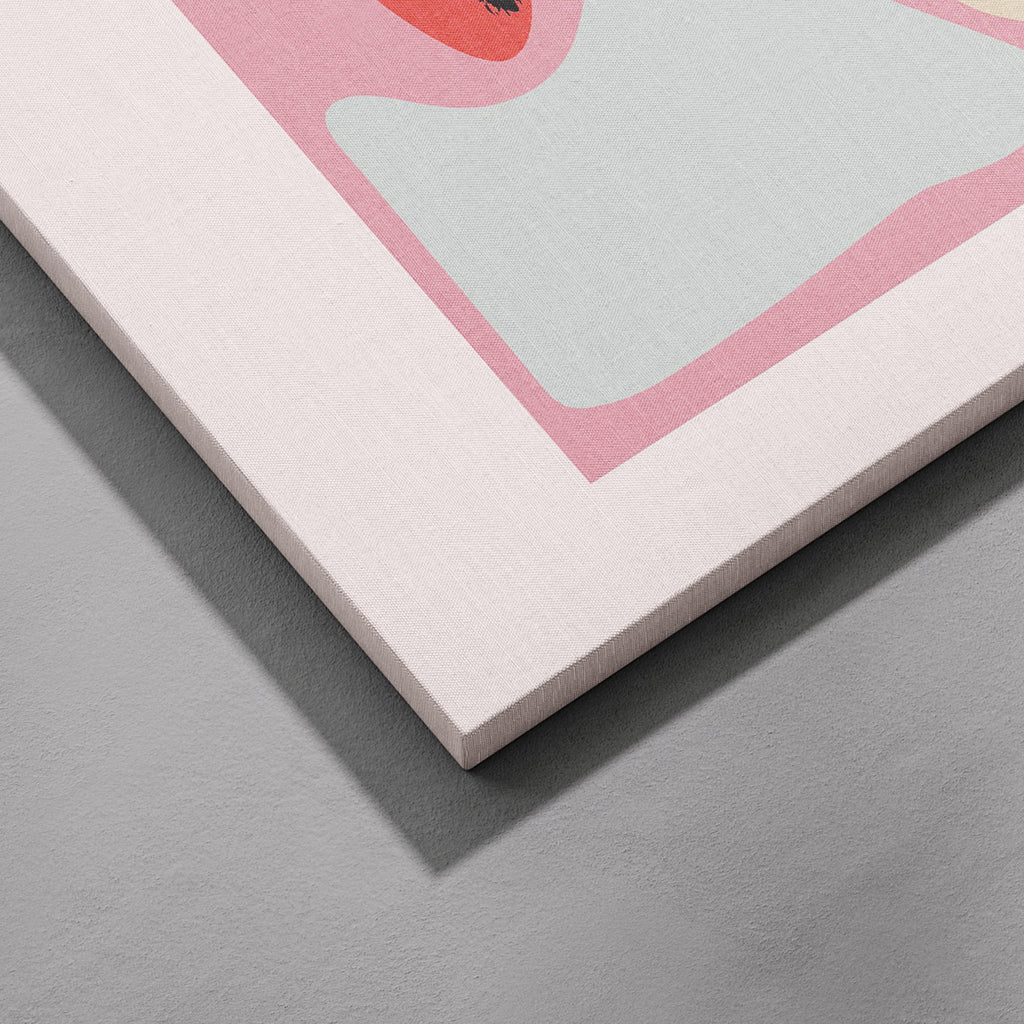 Pink Abstract Modern Face Portrait - Pablo Picasso - Framed Canvas Wall Art Print