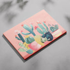 Pink Blooming Cactus Delight - Framed Canvas Wall Art Print | House Prints