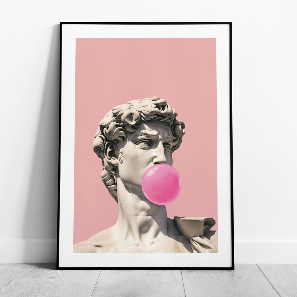 Pink Bubblegum Modern David Statue - Rolled Poster Wall Art Print