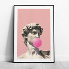 Pink Bubblegum Modern David Statue - Rolled Poster Wall Art Print
